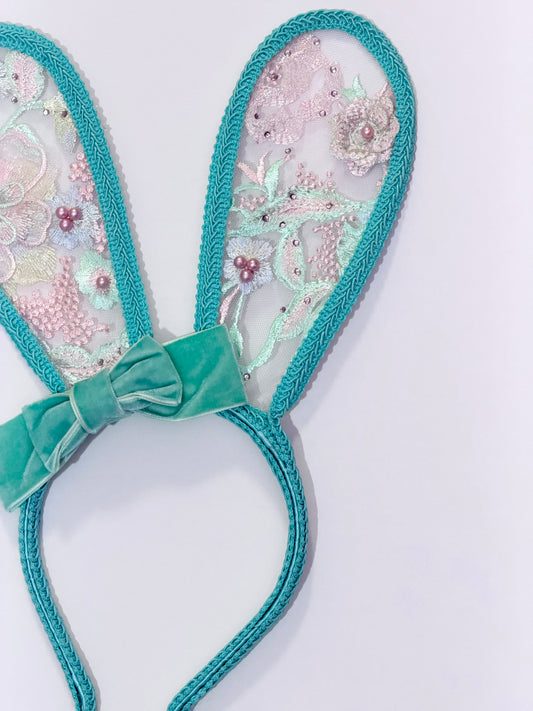 Embroidery Lace Bunny Ears Headband