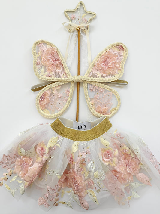 LED Embroidery Lace Fairy Wing, Wand, and Tutu Set