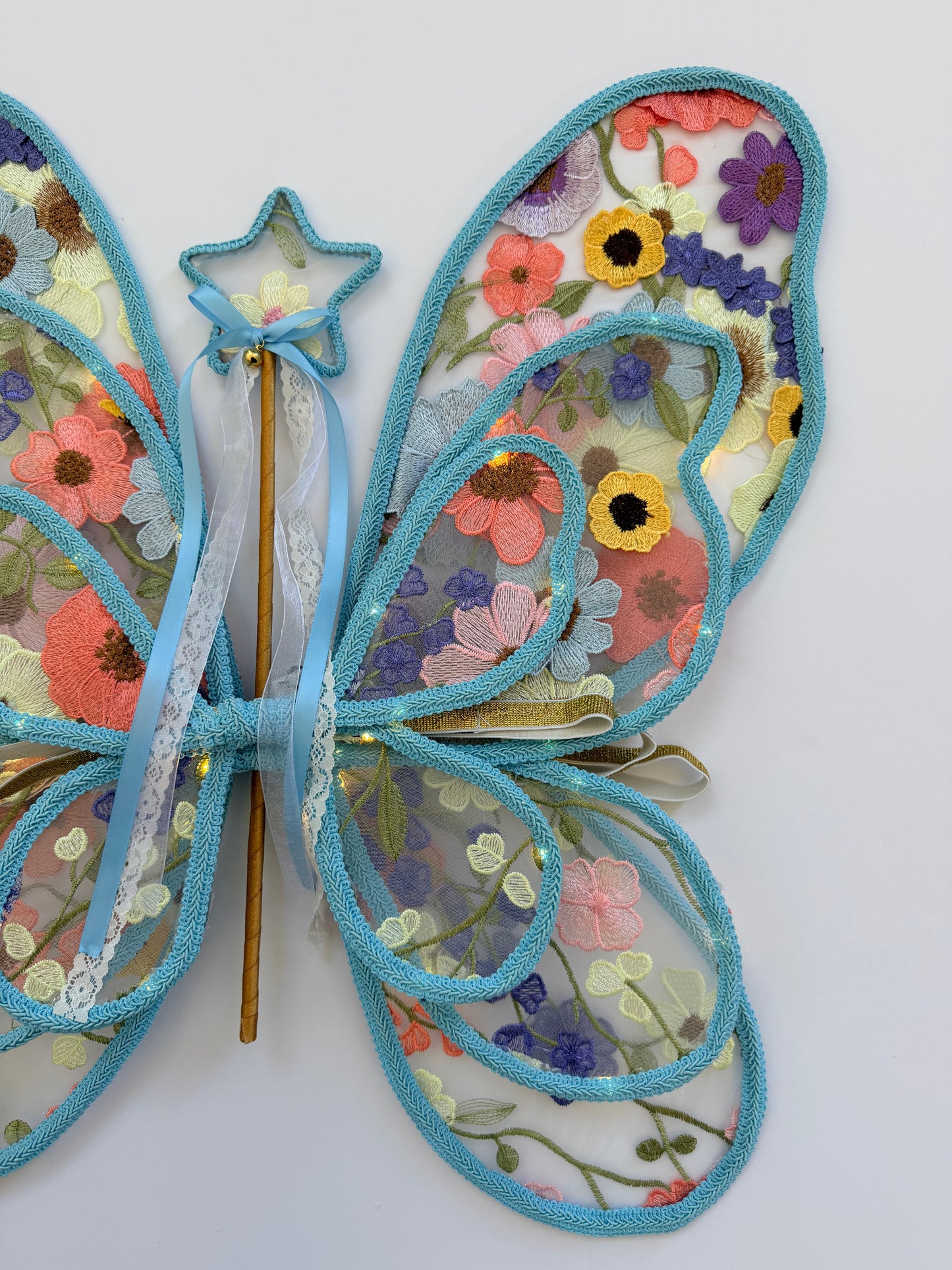 LED Embroidery Lace Fairy Wing, Wand, and Tutu Set