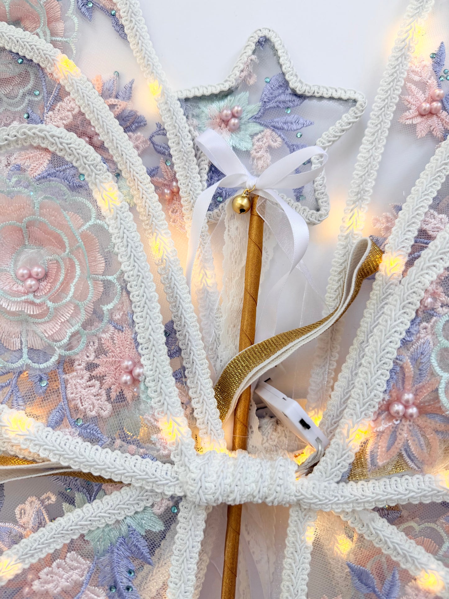 LED Embroidery Lace Fairy Wing and Wand Set