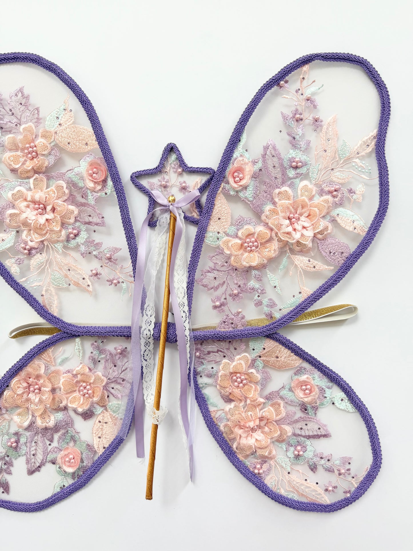 LED Embroidery Lace Fairy Wing and Wand Set