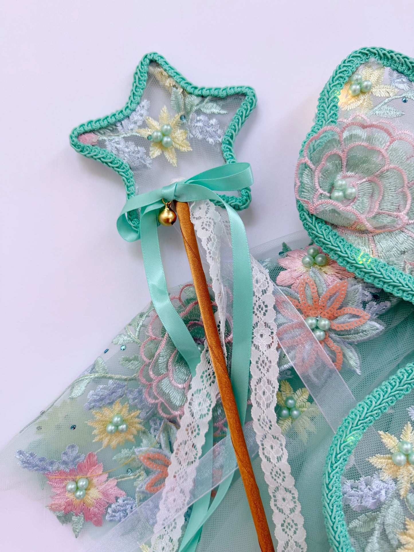 LED Embroidery Lace Fairy Wing, Wand, and Tutu Set