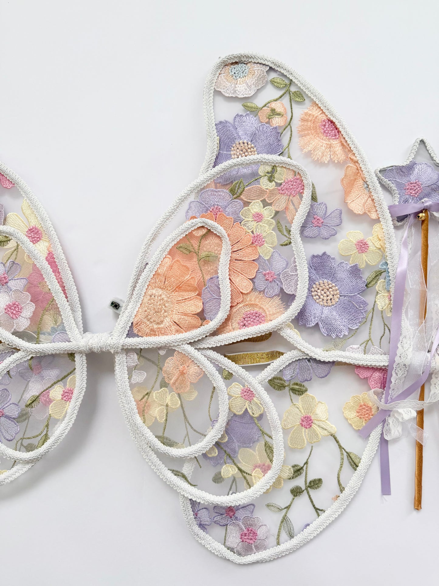 LED Embroidery Lace Fairy Wing, Wand, and Tutu Set