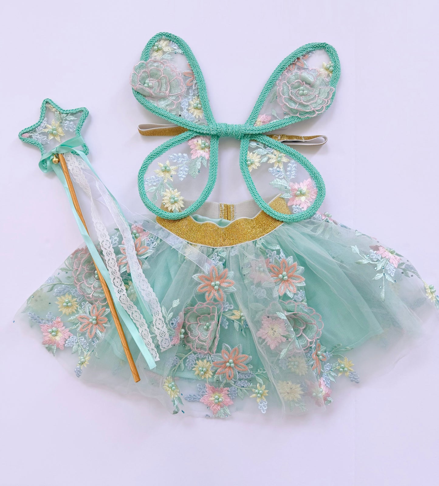 LED Embroidery Lace Fairy Wing and Wand Set