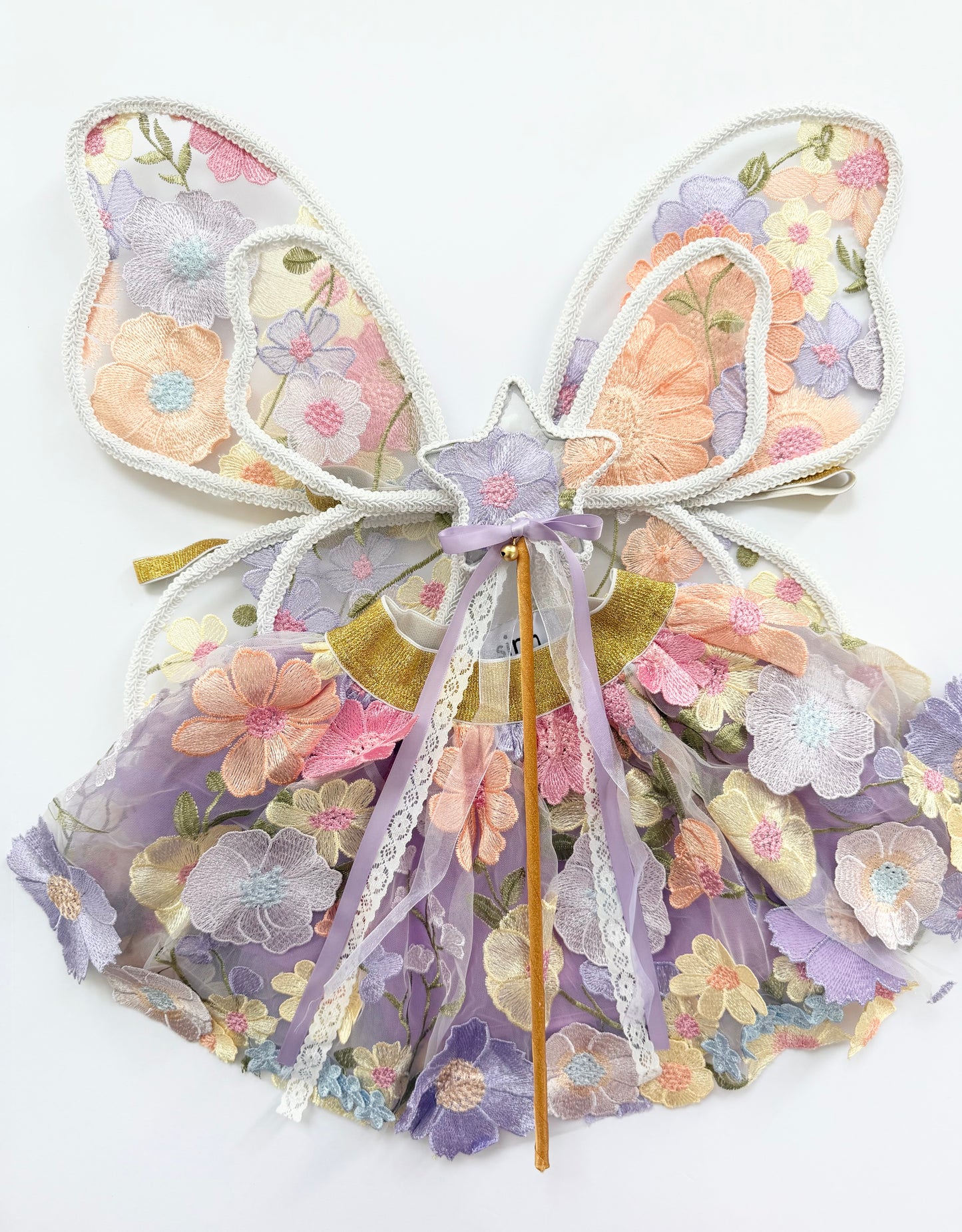 LED Embroidery Lace Fairy Wing, Wand, and Tutu Set