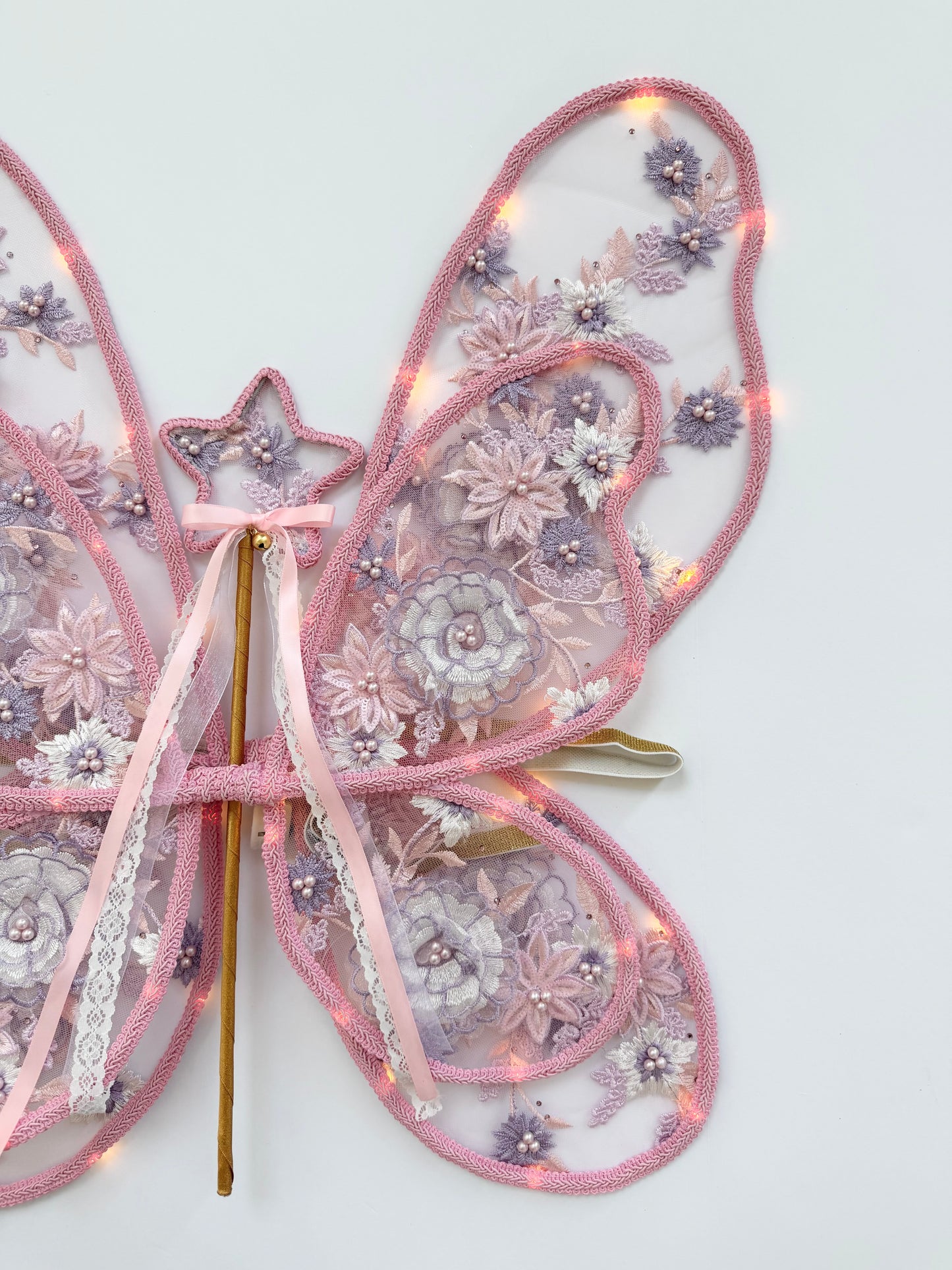 LED Embroidery Lace Fairy Wing and Wand Set
