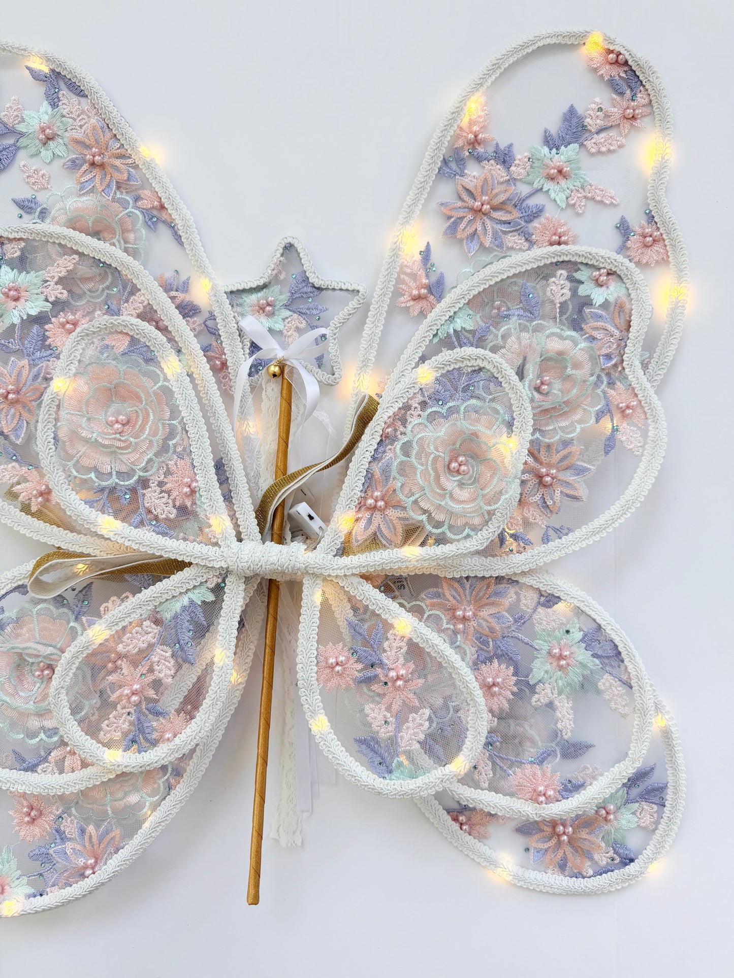 LED Embroidery Lace Fairy Wing and Wand Set