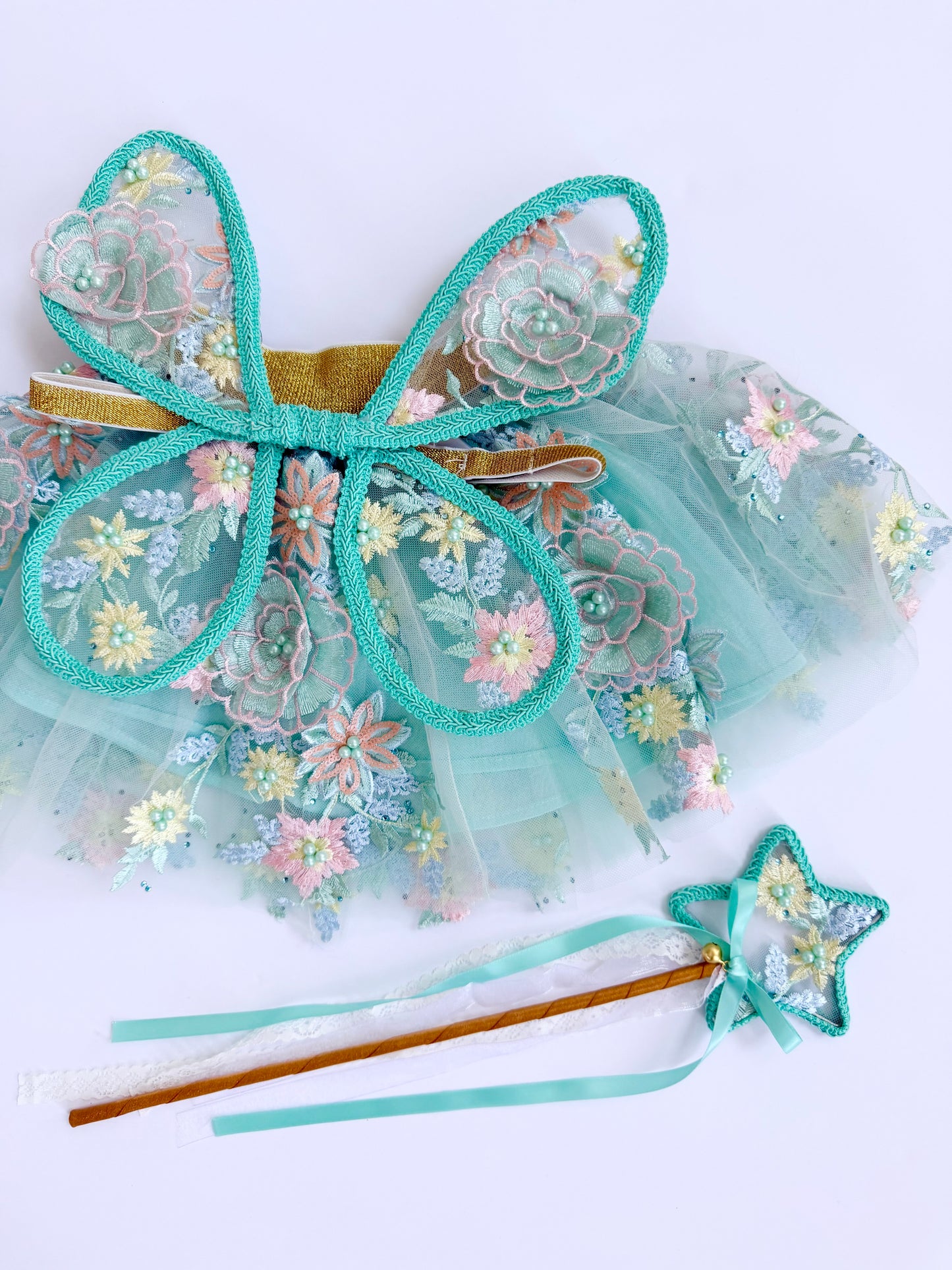 LED Embroidery Lace Fairy Wing and Wand Set