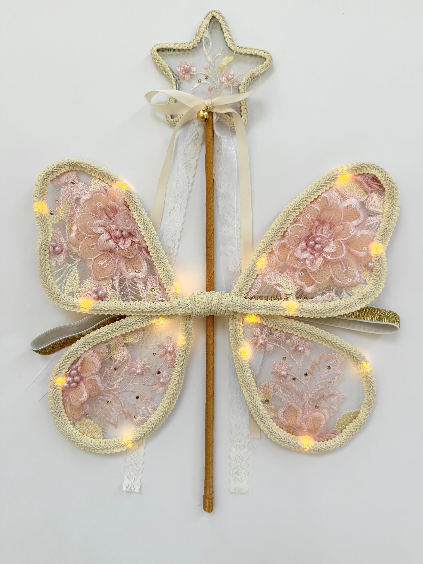 LED Embroidery Lace Fairy Wing and Wand Set