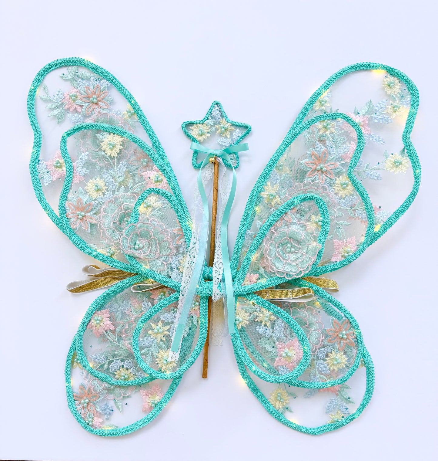 LED Embroidery Lace Fairy Wing and Wand Set