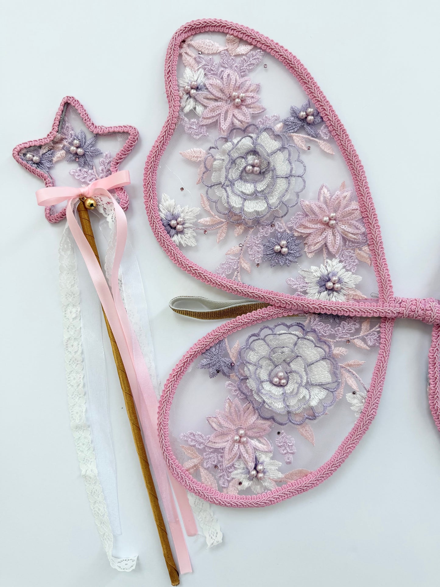 LED Embroidery Lace Fairy Wing and Wand Set