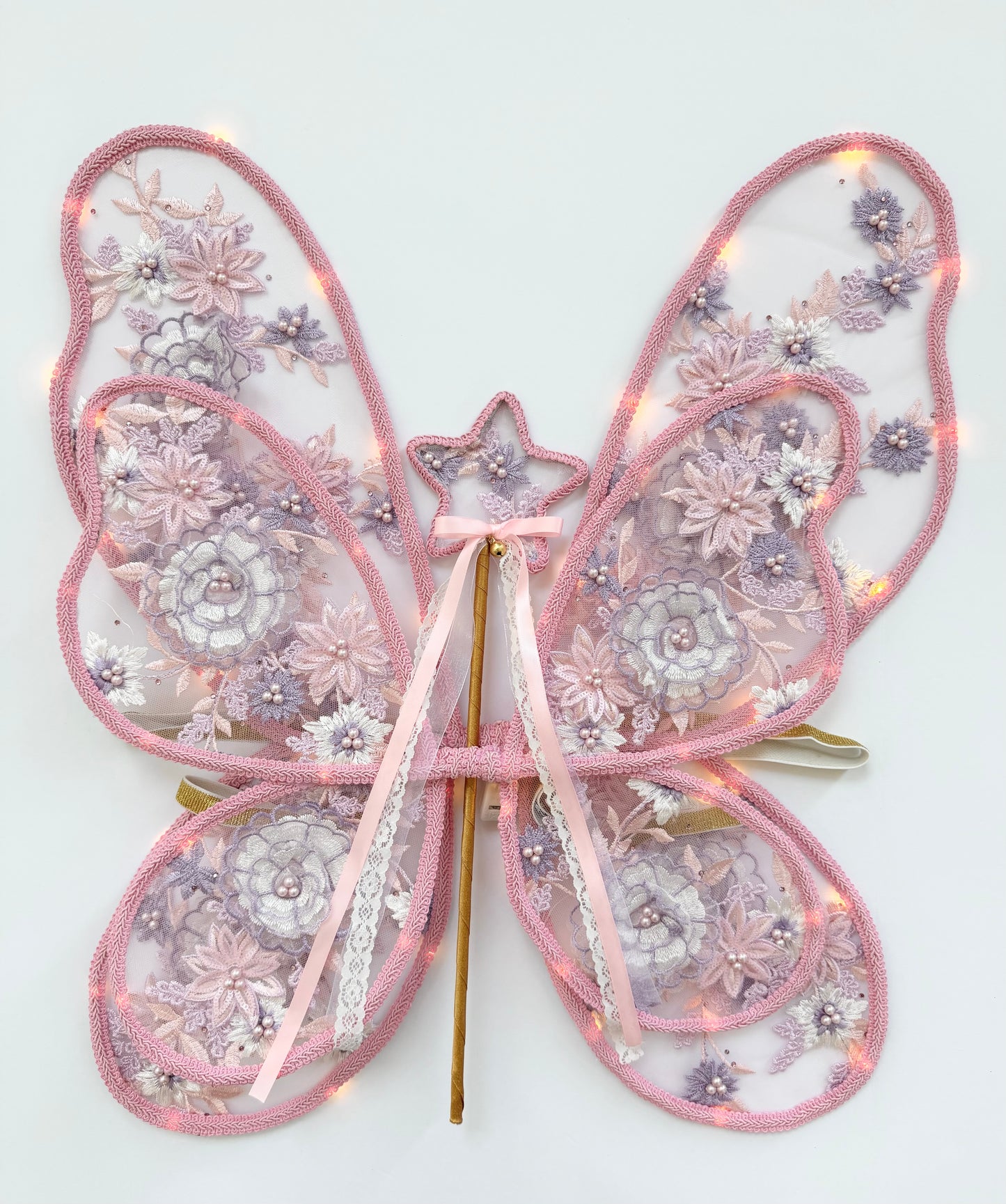 LED Embroidery Lace Fairy Wing and Wand Set