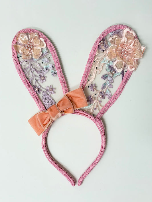 Embroidery Lace Bunny Ears Headband
