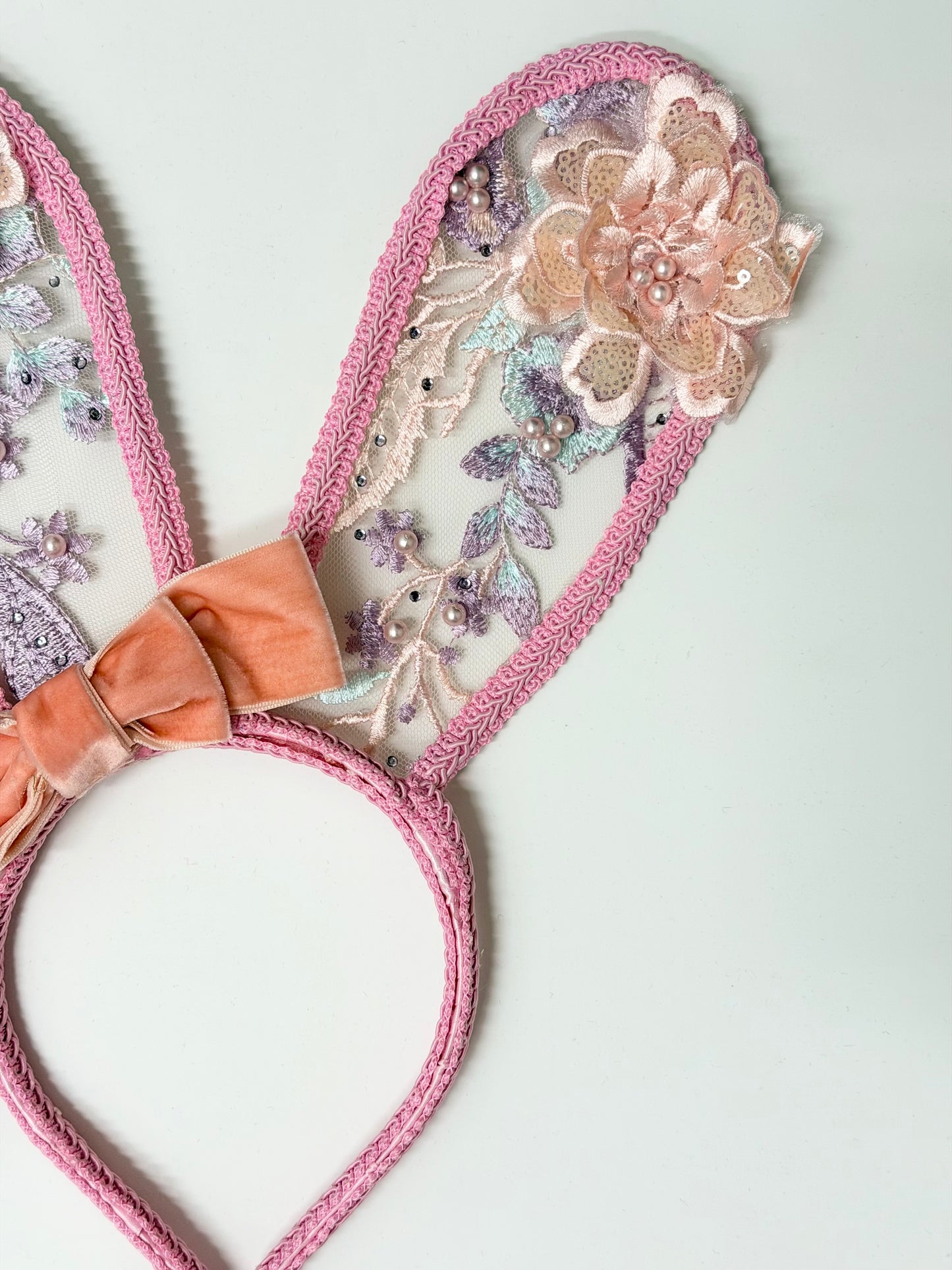 Embroidery Lace Bunny Ears Headband
