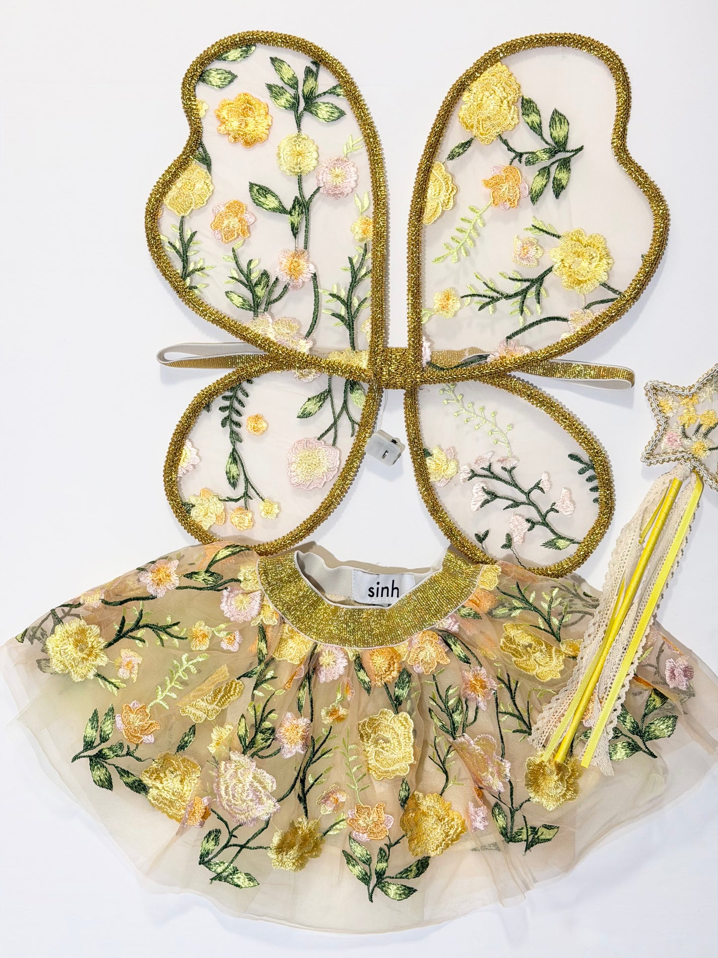 LED Embroidery Lace Fairy Wing and Wand Set