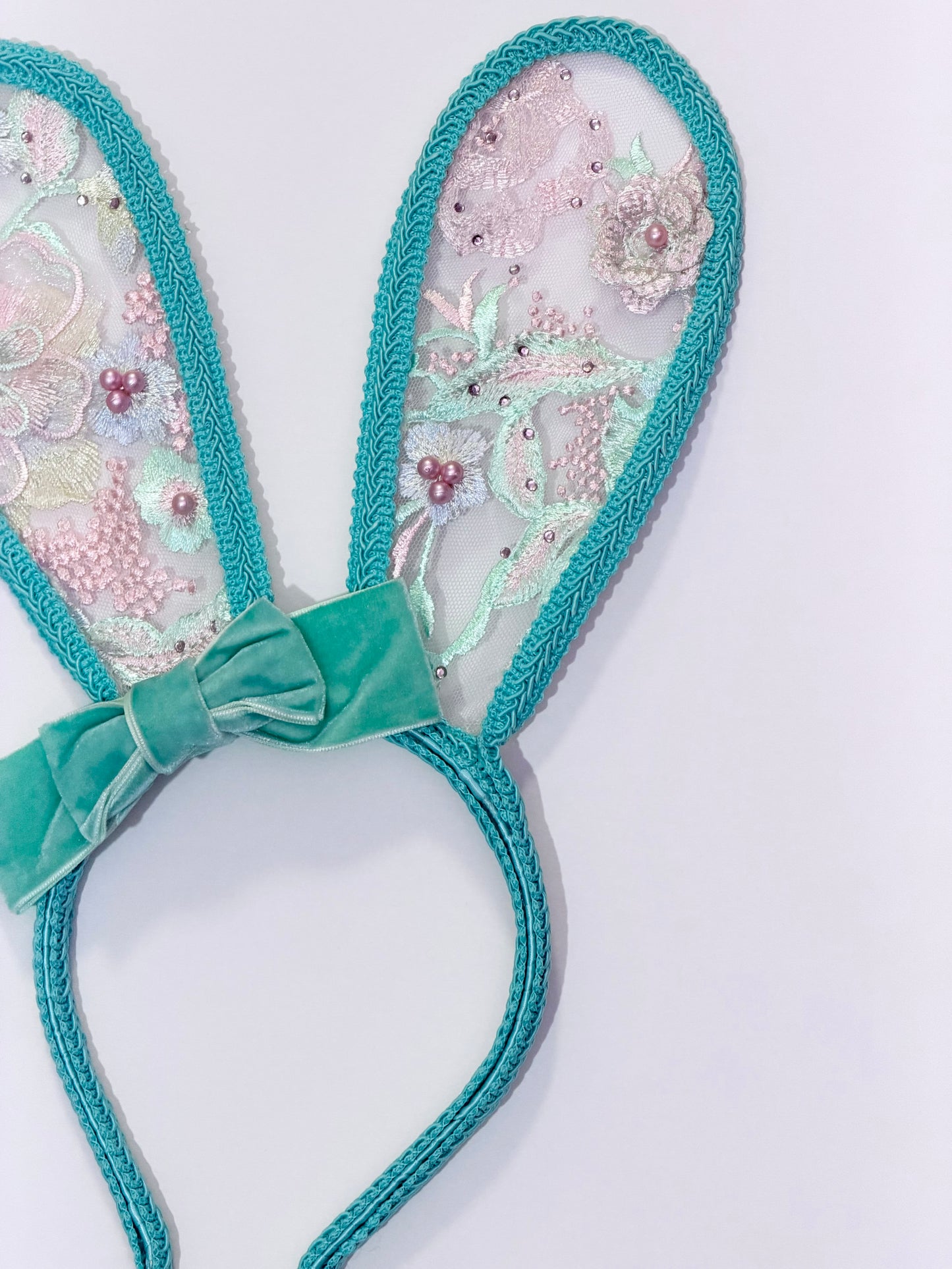 Embroidery Lace Bunny Ears Headband