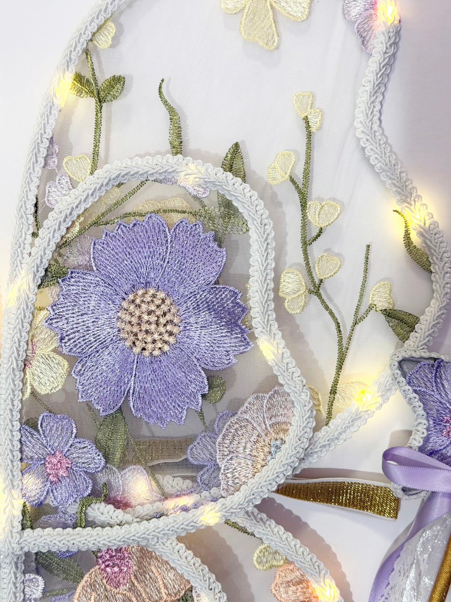 LED Embroidery Lace Double Fairy Wing and Wand Set