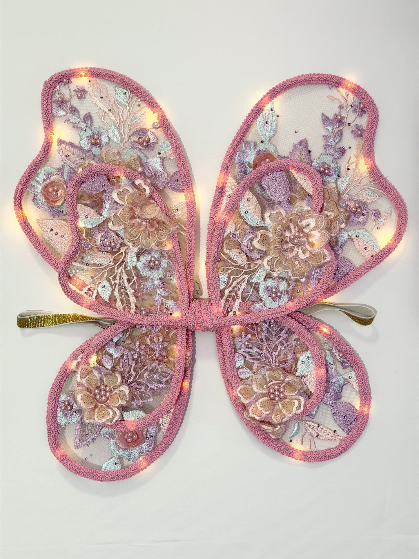 LED Embroidery Lace Double Fairy Wing and Wand Set