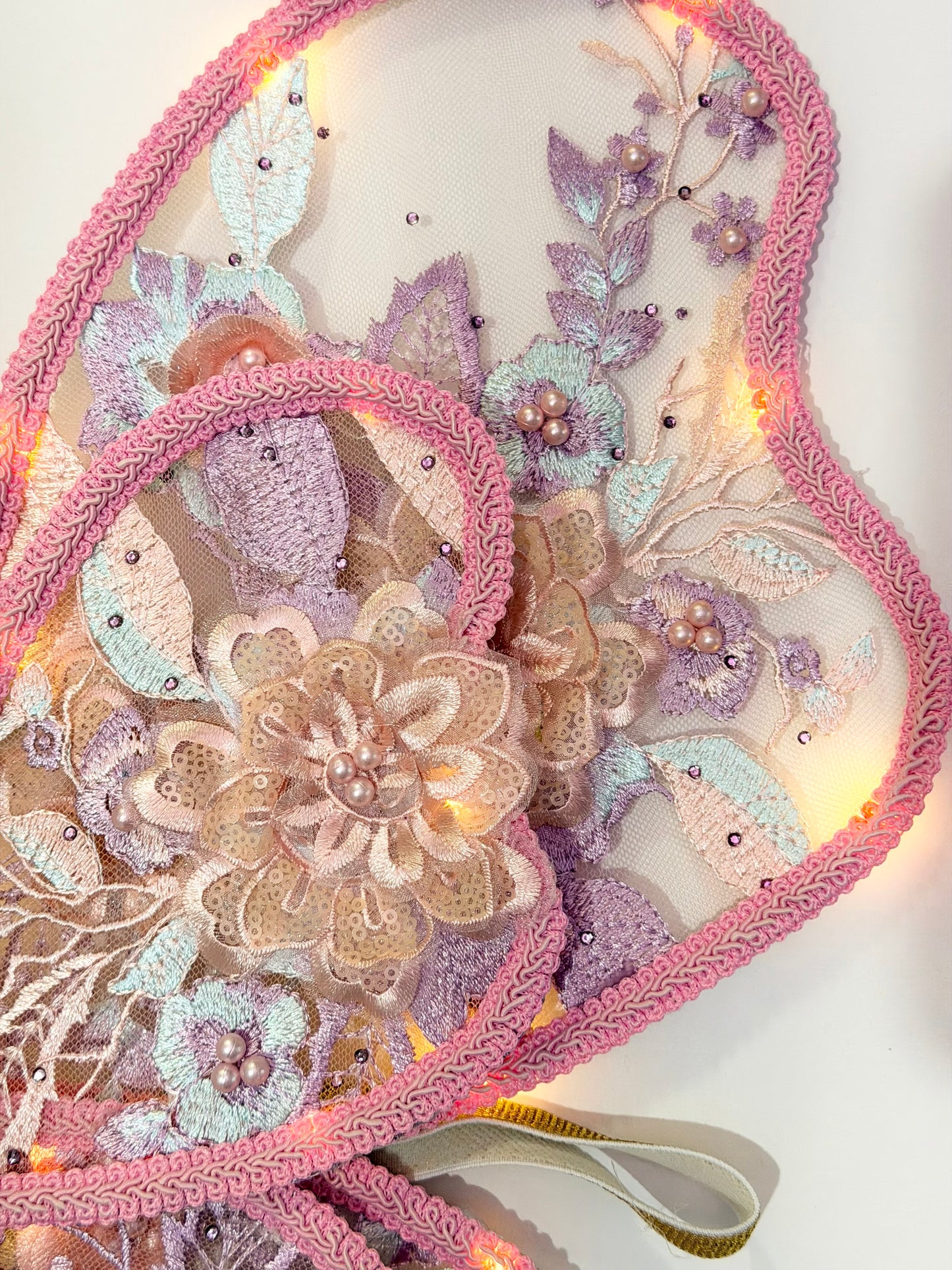 LED Embroidery Lace Double Fairy Wing and Wand Set