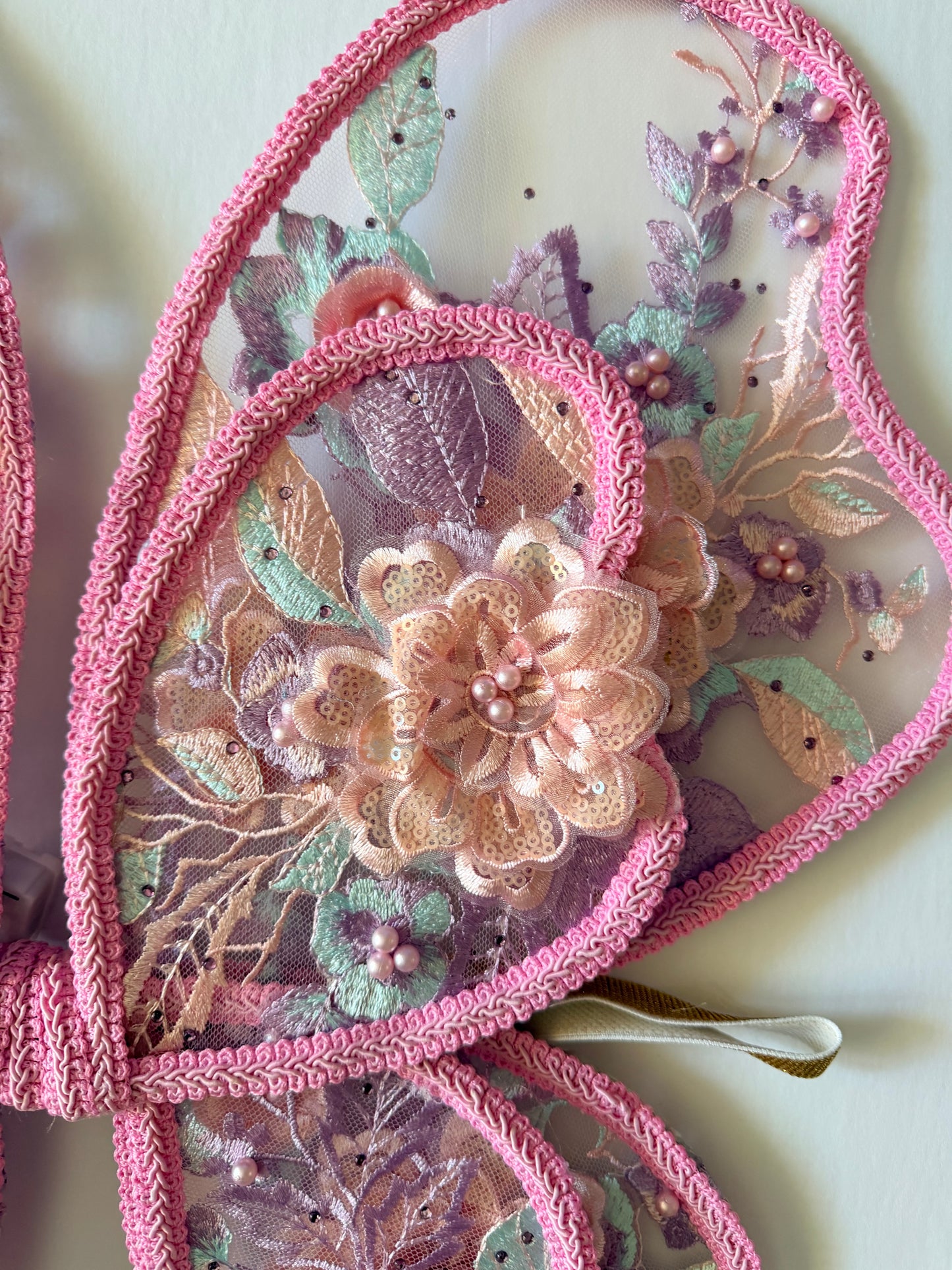 LED Embroidery Lace Double Fairy Wing and Wand Set