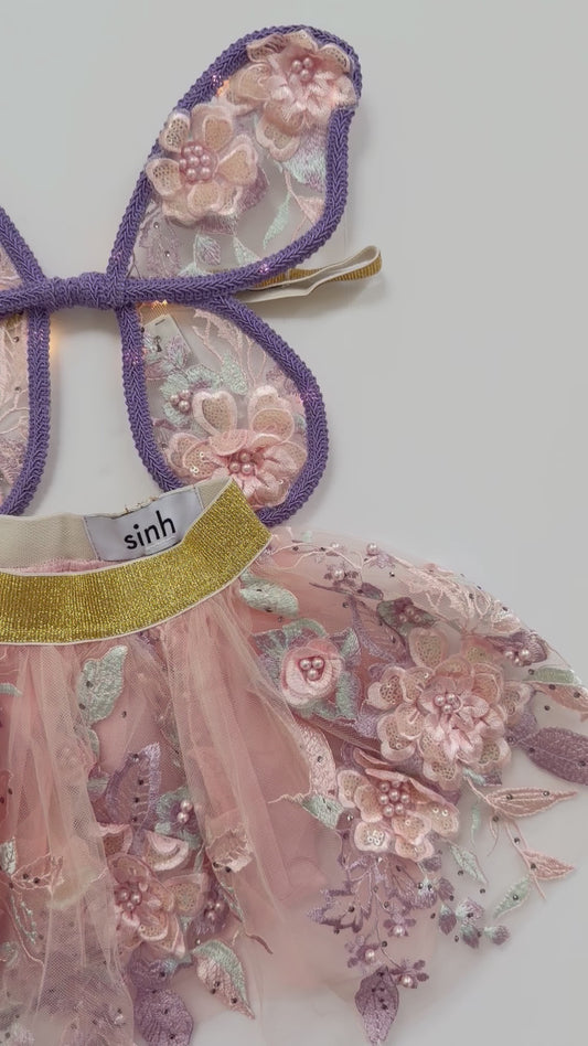 LED Embroidery Lace Fairy Wing, Wand, and Tutu Set