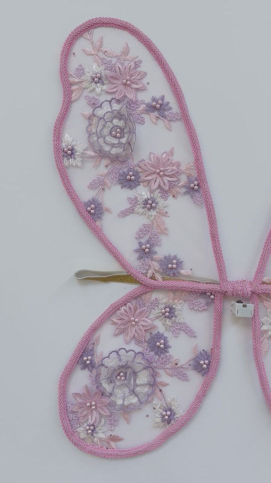 LED Embroidery Lace Fairy Wing, Wand, and Tutu Set